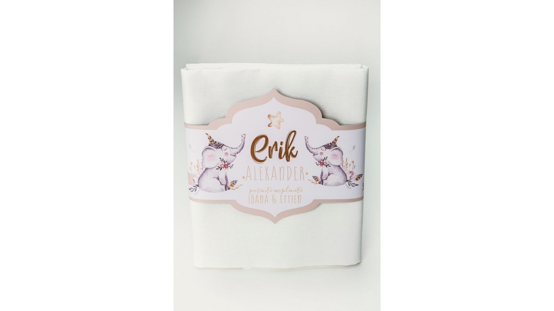 Trusou de botez pentru baieti cu jucarii de plus elefant Elefantul Boho 5